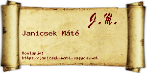 Janicsek Máté névjegykártya