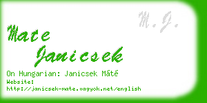 mate janicsek business card